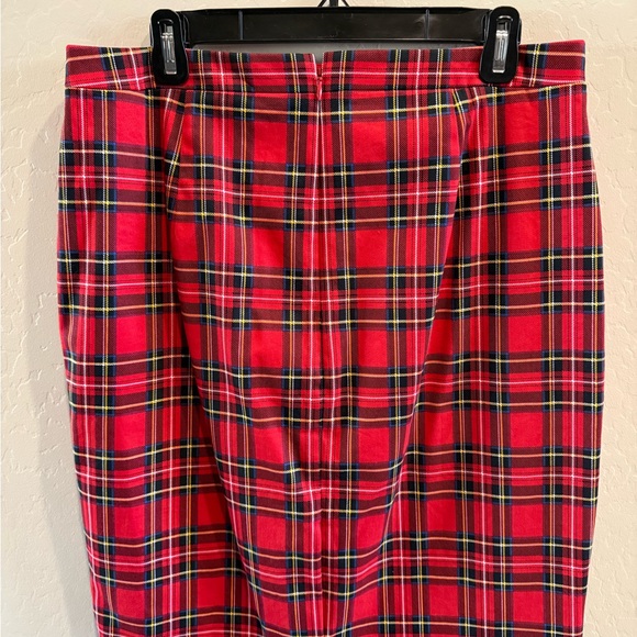 J. crew Factory Red Plaid Pencil Skirt - Picture 2 of 3